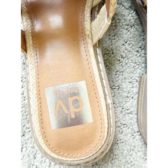 DV by Dolce Vita Fyona Raffia Buckle Fisherman Flat Mules Size 6.5 Beige - Picture 7 of 11